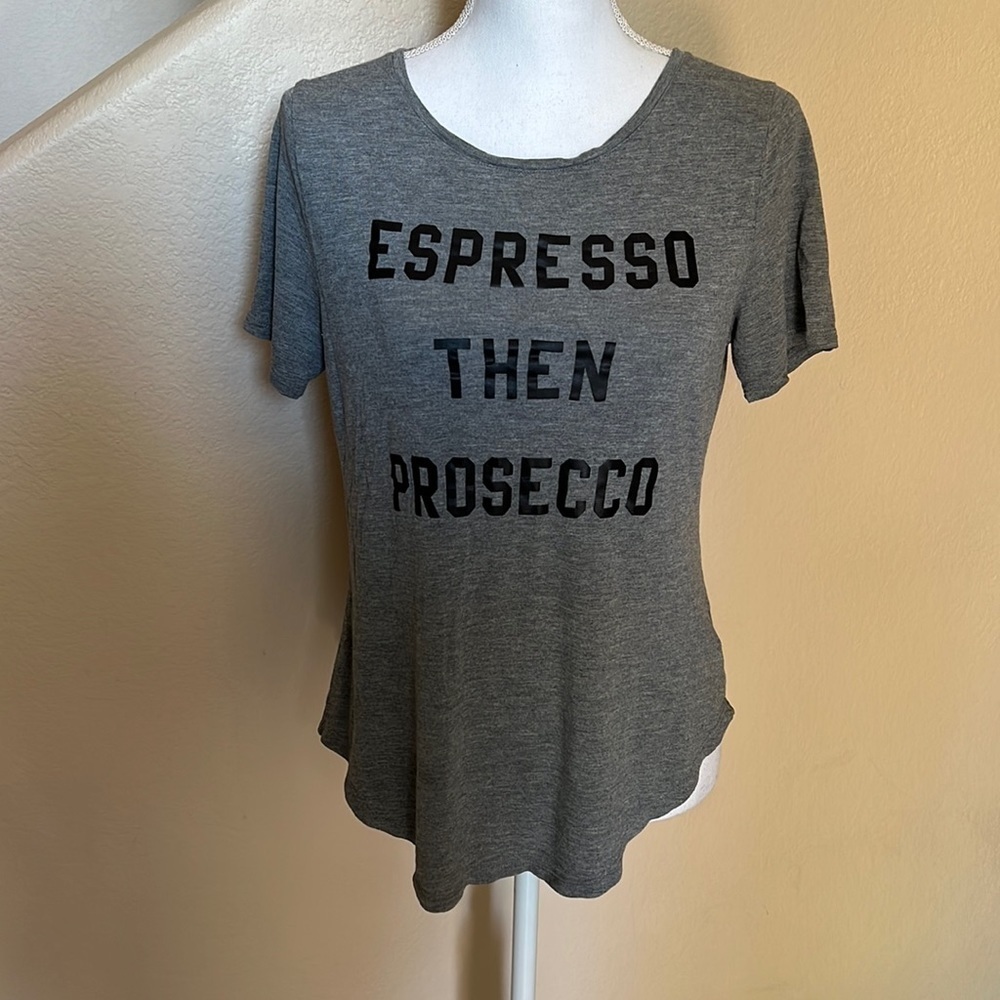 Old navy Espresso then Prosecco graphic tee